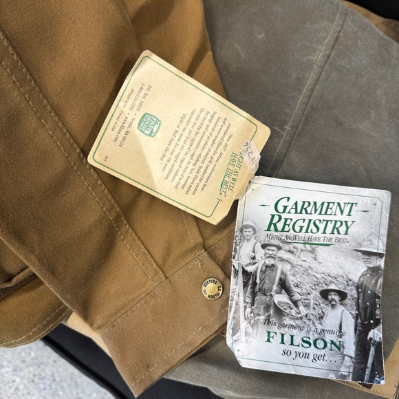 Filson Hunting Coat with Blaze Orange Safety - Picture 1 of 6